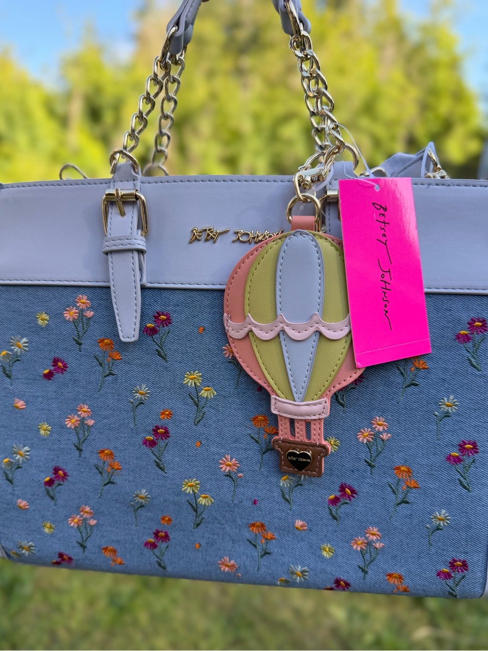 Betsey satchel tote floral stripe quilted roses - Picture 2 of 12